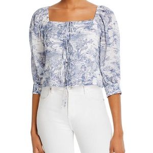 Lucy Paris Tie Front Toile Top NWT